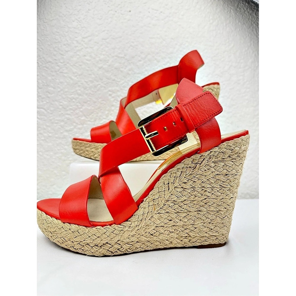 MICHAEL Michael Kors Giovanna | Orange Espadrille Wedge Sandals | Size
